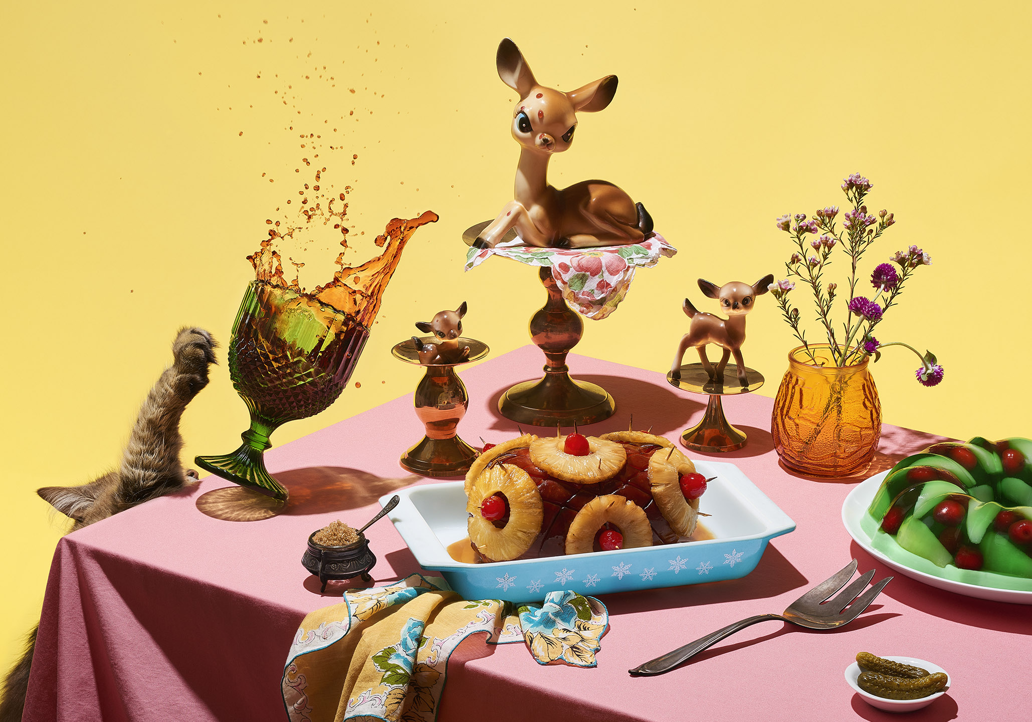 Deer Grandmas Dinner Party by Still Life Food Photographer Matthew Roharik and Stylist Jessica Stewart