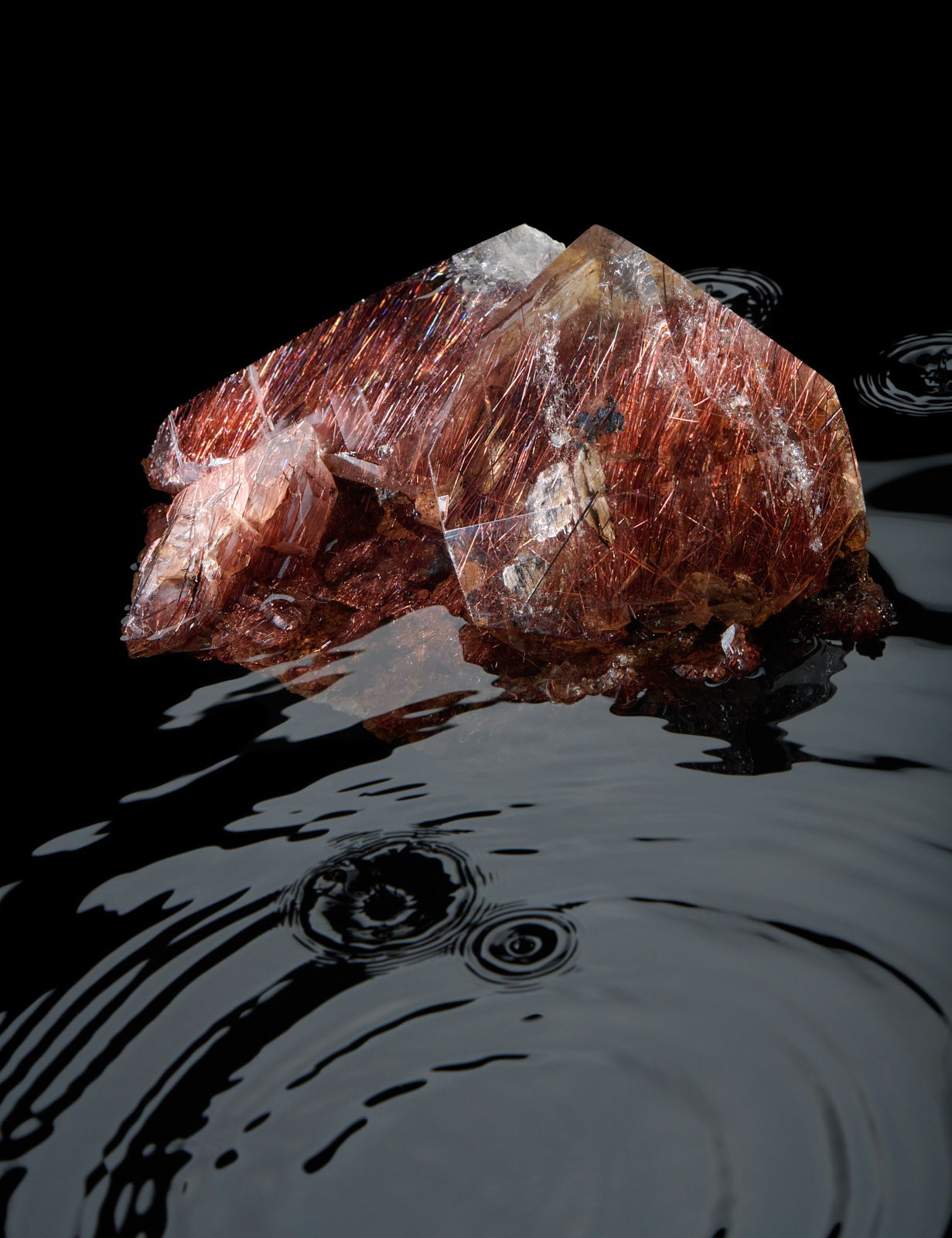 Red Rutile Quartz Cluster